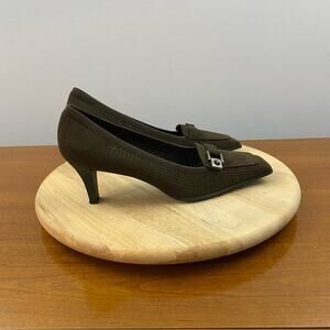 Stuart Weitzman Brown Suede Eyelet Pumps Heels Women’s Size 9.5 M Y2K Spain